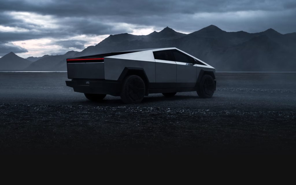 Cybertruck vista trasera. Foto por Tesla