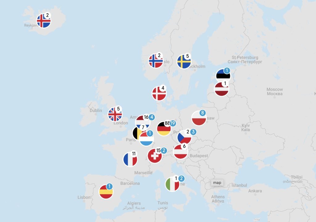 Mapa hidrogeneras Europa
